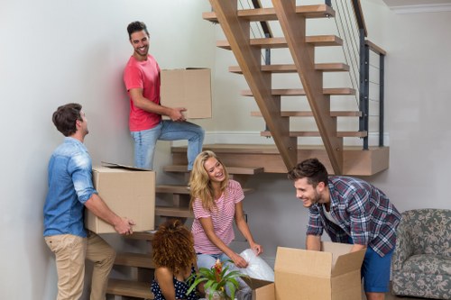 Commercial moving team preparing office relocation in Collierswood