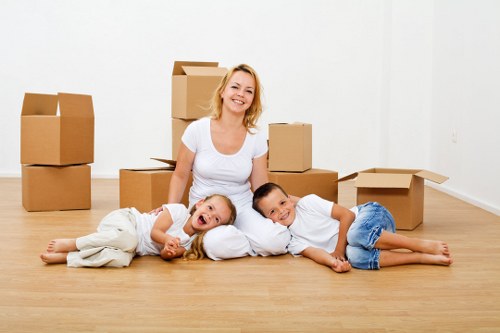 Moving van and packing boxes for Collierswood removals
