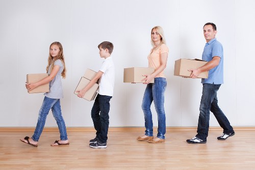 Careful transport of household boxes and furniture during a local move